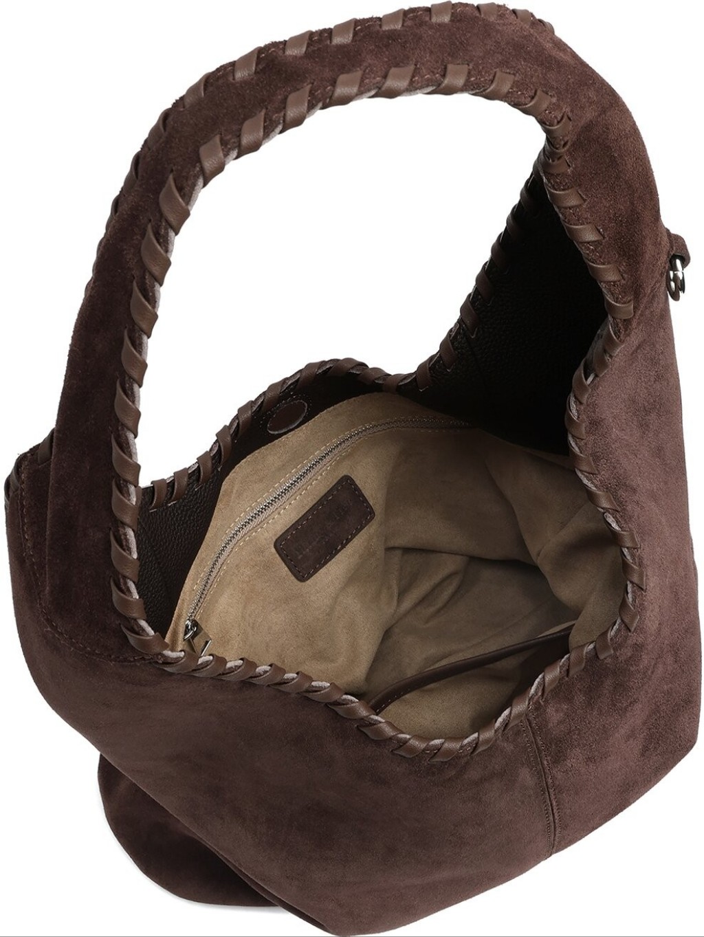 Tiffany & Fred Paris Suede Hobo Bag Dark Cocoa Brown Medium Nwt — image 2 of 2